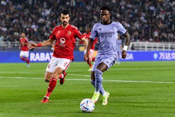 Vinícius Júnior of Real Madrid opened the scoring in the FIFA Club World Cup semi-final against Al Ahly. 