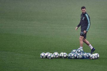 Juventus' Cristiano Ronaldo pictured in today's training session at the Juventus Continassa Training Center in Turin