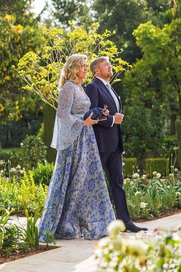 El Rey Willem-Alexander y la Reina Máxima de los Países Bajos asisten a la boda real del Príncipe Heredero Hussein y Rajwa al Saif de Jordania.