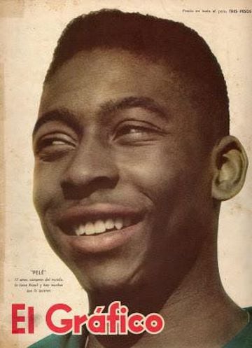 Portada de 1958. Un joven Pelé despunta en el mundial de 1958 y da a Brasil su primer Mundial.