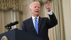 El presidente de los Estados Unidos, Joe Biden, habla sobre la econom&iacute;a durante la pandemia Covid-19 en el Comedor Estatal de la Casa Blanca en Washington, DC, el 19 de julio de 2021. 