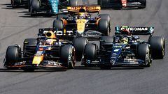 Max Verstappen (Red Bull RB19) y Lewis Hamilton (Mercedes W14). Hungaroring, Hungría. F1 2023.