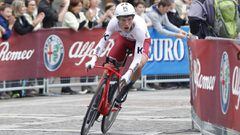 Tony Martin rueda durante la contrarreloj entre Trento y Rovereto en la 16&ordf; etapa del Giro de Italia 2018.         CICLISMO 