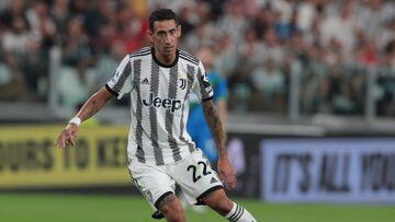 TURIN, ITALY - AUGUST 15: Angel Di Maria of Juventus in action during the Serie A match between Juventus and US Sassuolo at Allianz Stadium on August 15, 2022 in Turin, Italy. (Photo by Emilio Andreoli/Getty Images)