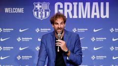 Presentación de Roger Grimau con el Barça.