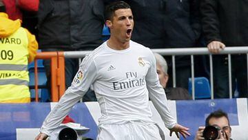 Cristiano Ronaldo celebrates one of his four goals against Celta.