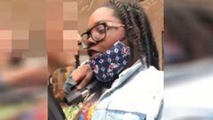 Una mujer negra amenaza a un skater con una pistola apunt&aacute;ndole al pecho en Maryland (Estados Unidos), el 16 de enero del 2021. 