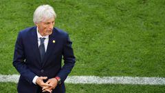 Colombia&#039;s coach Jose Pekerman reacts during the Russia 2018 World Cup Group H football match between Senegal and Colombia at the Samara Arena in Samara on June 28, 2018. / AFP PHOTO / Fabrice COFFRINI / RESTRICTED TO EDITORIAL USE - NO MOBILE PUSH A