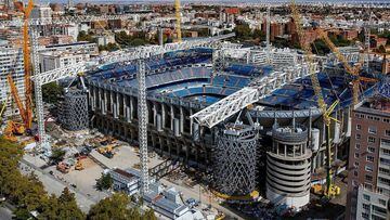 El estadio Santiago Bernab&eacute;u, en obras.   