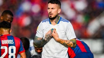 BUENOS AIRES, ARGENTINA - JULY 09: Dario Benedetto of Boca Juniors reacts during a match between San Lorenzo and Boca Juniors at Pedro Bidegain Stadium on July 9, 2022 in Buenos Aires, Argentina. (Photo by Marcelo Endelli/Getty Images)