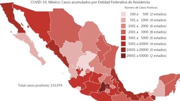Mapa y casos de coronavirus en México por estados hoy 12 de junio