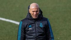 Zidane, en el entrenamiento de este martes.