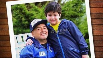 Tarde de padre e hijo: el tierno mensaje de Diego Maradona junto a Dieguito Fernando