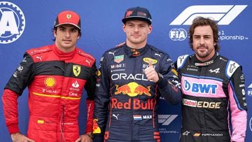 Sainz, Verstappen y Alonso, tras la clasificación en Canadá