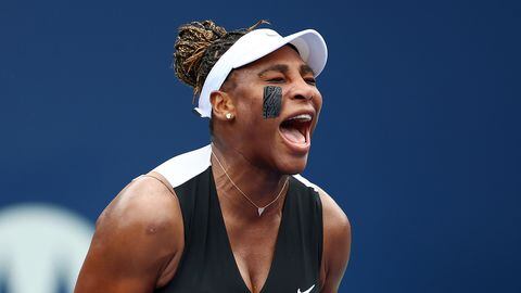 TORONTO, ON - AUGUST 08: Serena Williams of the United States reacts after winning a point against Nuria Parrizas Diaz of Spain during the National Bank Open, part of the Hologic WTA Tour, at Sobeys Stadium on August 8, 2022 in Toronto, Ontario, Canada.   Vaughn Ridley/Getty Images/AFP
== FOR NEWSPAPERS, INTERNET, TELCOS & TELEVISION USE ONLY ==