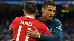 James y Cristiano Ronaldo en Champions League