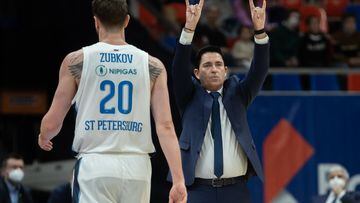 MOSCOW, RUSSIA - DECEMBER 18: Xavi Pascual, Head Coach of Zenit St. Petersburg in action during the 2020/2021 Turkish Airlines EuroLeague Regular Season Round 15 match between CSKA Moscow and Zenit St Petersburg  at Megasport Arena on December 18, 2020 in Moscow, Russia. (Photo by Denis Tyrin/Euroleague Basketball via Getty Images)
PUBLICADA 27/10/21 NA MA27 3COL