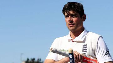 Cook leaves the field after the 2nd Test match victory over Sri Lanka 