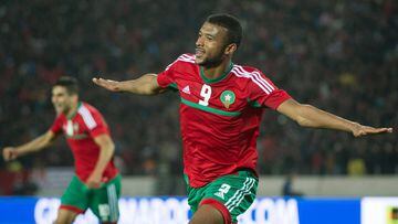 El jugador de la selecci&oacute;n de Marruecos, Ayoub El Kaabi, durante un encuentro.