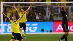 COLUMBUS, OHIO - DECEMBER 09: Christian Ramirez #17 of Columbus Crew celebrates after winning the 2023 MLS Cup against the Los Angeles FC at Lower.com Field on December 09, 2023 in Columbus, Ohio.   Maddie Meyer/Getty Images/AFP (Photo by Maddie Meyer / GETTY IMAGES NORTH AMERICA / Getty Images via AFP)