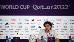 Mexico's goalkeeper Guillermo Ochoa addresses a press conference at the Qatar National Convention Center (QNCC) in Doha, on November 21, 2022, on the eve of the Qatar 2022 World Cup football match between Mexico and Poland. (Photo by Alfredo ESTRELLA / AFP) (Photo by ALFREDO ESTRELLA/AFP via Getty Images)
