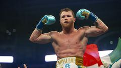      May 8, 2021; Dallas, TX; May 8, 2021; Dallas, TX; Saul -Canelo- Alvarez (MEX) defeats Billy Joe Saunders (GBR) during the fight for the WBA, WBC, WBO and Ring Magazine super middleweight world titles at AT-T Stadium.

<br><br>

8 de mayo de 2021; Dallas, TX; Saul -Canelo- Alvarez (MEX) derrota a Billy Joe Saunders (GBR) durante la pelea por los titulos mundiales de peso super mediano WBA, WBC, WBO y Ring Magazine en el AT-T Stadium.