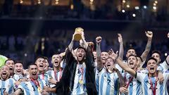La selección argentina, campeona del mundo ante Francia.
