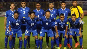 El Salvador before the start of their qualifier against Mexico.
