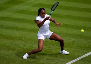 Coco Gauff during a practice session ahead of Wimbledon 2022.