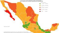 Mapa, muertes y casos de coronavirus en México por estados hoy 22 de noviembre