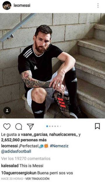 El comentario del Kun Agüero en la pose de Messi para una conocida marca deportiva