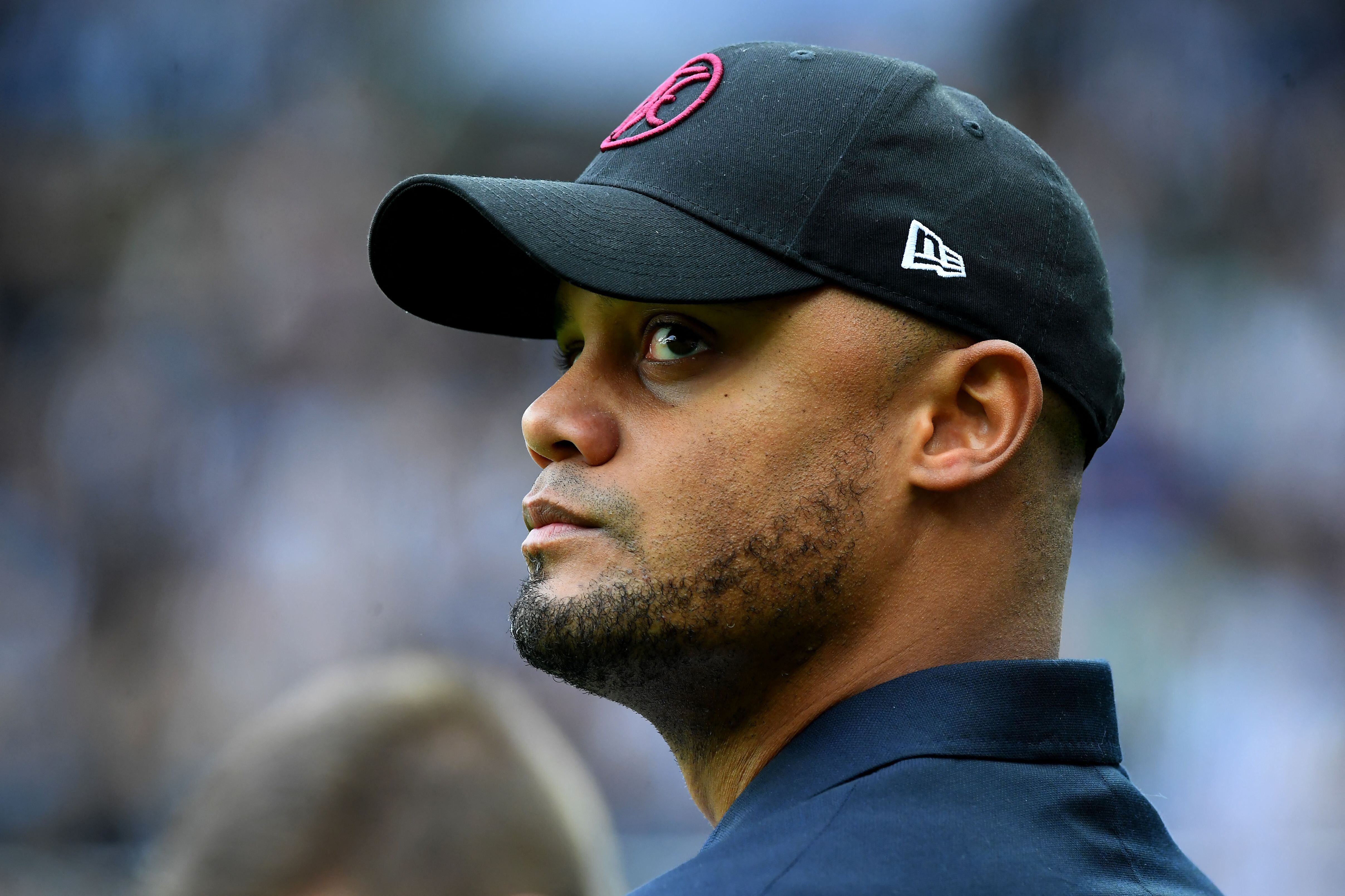 Burnley's Belgian manager Vincent Kompany is seen ahead of the English Premier League football match between Newcastle United and Burnley at St James' Park in Newcastle-upon-Tyne, north east England on September 30, 2023. (Photo by ANDY BUCHANAN / AFP) / RESTRICTED TO EDITORIAL USE. No use with unauthorized audio, video, data, fixture lists, club/league logos or 'live' services. Online in-match use limited to 120 images. An additional 40 images may be used in extra time. No video emulation. Social media in-match use limited to 120 images. An additional 40 images may be used in extra time. No use in betting publications, games or single club/league/player publications. / 