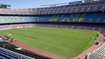 Nuevo c&eacute;sped del Camp Nou.