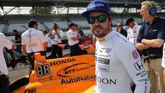 Fernando Alonso, con McLaren Andretti Honda en la Indy 500 de 2017. 