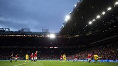 MANCHESTER, ENGLAND - DECEMBER 05: General view of play during the Premier League match between Manchester United and Crystal Palace at Old Trafford on December 05, 2021 in Manchester, England. (Photo by Jan Kruger/Getty Images)