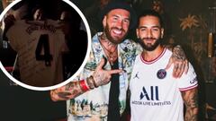 El cantante colombiano actuó en Ibiza y Ramos acudió a verle. El central español le regaló una camiseta y la reacción de Maluma irradia un gran fanatismo.