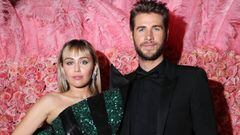 Miley Cyrus y Liam Hemsworth en el Met Gala 2019 en Nueva York. Mayo 06, 2019.