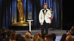 Marc Pilcher accepts the award for outstanding period and/or character hairstyling for the &quot;Art of the Swoon&quot; episode of &quot;Bridgerton&quot; during night one of the Television Academy&#039;s 2021 Creative Arts Emmy Awards at the L.A. LIVE Eve