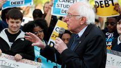 Sen. Bernie Sanders joins student debtors to once again call on President Biden to cancel student debt at an early morning action outside the White House.