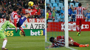 Diego Costa le marc&oacute; estos dos goles con el Atl&eacute;tico al Getafe en la 2013-14.