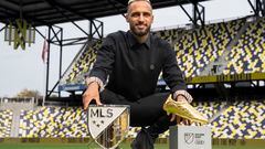 Nov 1, 2022; Nashville, Tennessee, USA;Nashville SC's Hany Mukhtar poses with his Landon Donovan MLS MVP and MLS Golden Boot awards on the field at Geodis Park.  Mandatory Credit: George Walker IV - USA TODAY Sports