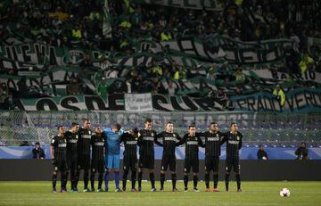 Fans of Atletico Nacional celebrate at the end of a second leg