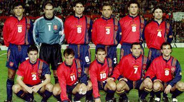 Selección español en un partido entre Rumanía y España el 19 de noviembre de 1997.