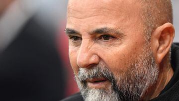 (FILES) This file photo taken on May 14, 2022 shows Marseille's Argentine head coach Jorge Sampaoli attends the French L1 football match between Stade Rennais FC and Olympique de Marseille at The Roazhon Park Stadium in Rennes, western France. - Argentine Jorge Sampaoli, who arrived in Marseille in February 2021, is no longer the coach of Olympique de Marseille, the club announced on July 1, 2022, speaking of a "joint decision". (Photo by Damien Meyer / AFP)