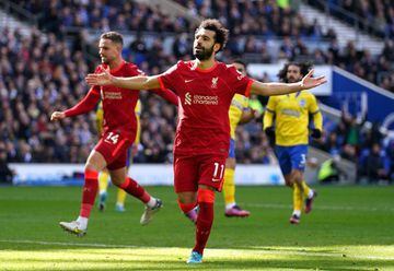12 March 2022, United Kingdom, Brighton: Liverpool's Mohamed Salah