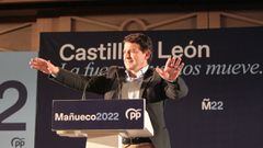El candidato a la reelecci&oacute;n por el del PP, Alfonso Fern&aacute;ndez Ma&ntilde;ueco, durante un acto de campa&ntilde;a.