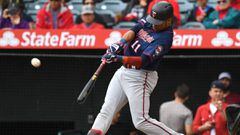 ANAHEIM, CA - MAY 23: Jorge Polanco #11 of the Minnesota Twins hits a two run home run off of Matt Harvey #33 of the Los Angeles Angels of Anaheim in the second inning of the game at Angel Stadium of Anaheim on May 23, 2019 in Anaheim, California.   Jayne Kamin-Oncea/Getty Images/AFP == FOR NEWSPAPERS, INTERNET, TELCOS &amp; TELEVISION USE ONLY ==