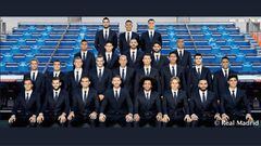 Real Madrid squad pose in the new official team suit