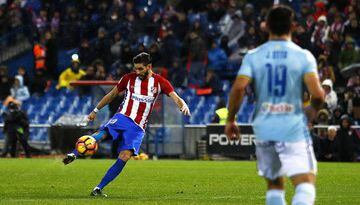 Carrasco (left) also scored a sublime goal in Atlético's win.
