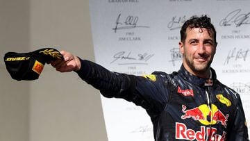 Daniel Ricciardo en el podio del GP de Estados Unidos.